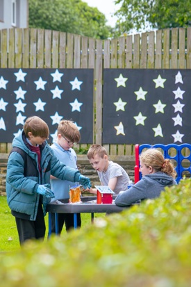 Children playing in the garden